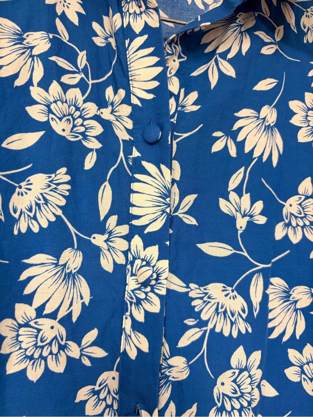 Zara Blue Floral Button-Down Tiered Dress - Picture 4 of 8